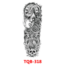 Load image into Gallery viewer, Black Forest Tattoo Sticker for Men Women Children Lion Wolf Death Skull Temporary Tattoo Fake Henna Skeleton King Animal Tatoo
