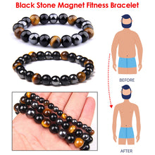 Load image into Gallery viewer, Natural Obsidian Stone Bracelet Magnet Tiger Eye Beaded Bracelets Slimming Bracelet Healthy Weight Loss Jewelry Women Men
