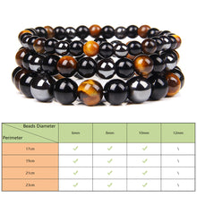 Load image into Gallery viewer, Natural Obsidian Stone Bracelet Magnet Tiger Eye Beaded Bracelets Slimming Bracelet Healthy Weight Loss Jewelry Women Men
