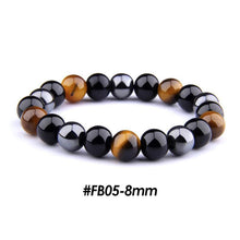 Load image into Gallery viewer, Natural Obsidian Stone Bracelet Magnet Tiger Eye Beaded Bracelets Slimming Bracelet Healthy Weight Loss Jewelry Women Men
