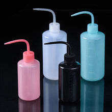 Load image into Gallery viewer, 250ml Clear Plastic Blow Washing Bottle Tattoo Wash Squeezy Laboratory Measuring Bottle Eyelash Cleaning Elbow Bottle
