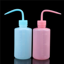 Load image into Gallery viewer, 250ml Clear Plastic Blow Washing Bottle Tattoo Wash Squeezy Laboratory Measuring Bottle Eyelash Cleaning Elbow Bottle
