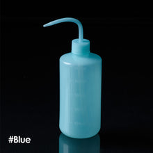 Load image into Gallery viewer, 250ml Clear Plastic Blow Washing Bottle Tattoo Wash Squeezy Laboratory Measuring Bottle Eyelash Cleaning Elbow Bottle
