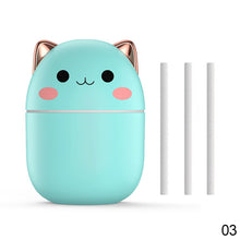 Load image into Gallery viewer, Portable 250ml Kawaii Air Humidifier Cute Aroma Oil Diffuser with Night Light USB Chargeable Cool Mist Sprayer Plants Purifier Humificador for Bedroom Home Car
