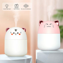 Load image into Gallery viewer, 250ml Desktop Air Humidifier with Colorful Atmosphere Light Aroma Oil Diffuser Chargeable Cool Mist Sprayer Plants Purifier Humificador for Bedroom Home Car
