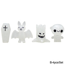 Load image into Gallery viewer, 4pcs/set Luminous Miniatures Tree Elf Mini Figure Glow in Dark Halloween Glowing Spooky Pumpkin Skeleton Ghost Micro Landscape Cute Resin Decoration Toys Gift for Children
