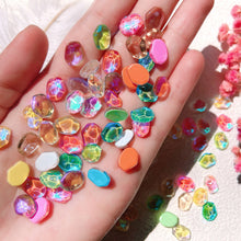 Load image into Gallery viewer, 5pcs Nail Art Ice Cube Crystal Flat Bottom Diamond Ornament Shaped Symphony Water Ripple Nail Accessories Nail Art Decoration
