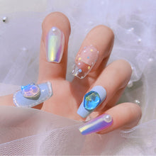 Load image into Gallery viewer, 5pcs Nail Art Ice Cube Crystal Flat Bottom Diamond Ornament Shaped Symphony Water Ripple Nail Accessories Nail Art Decoration
