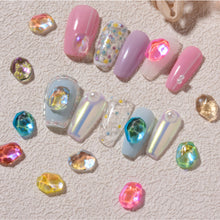 Load image into Gallery viewer, 5pcs Nail Art Ice Cube Crystal Flat Bottom Diamond Ornament Shaped Symphony Water Ripple Nail Accessories Nail Art Decoration
