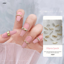 Load image into Gallery viewer, 20pcs Nail Art Braided Twist Metal Jewelry Knot Hollow Bend Alloy Nail Jewelry Manicure Art Decoration
