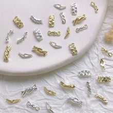 Load image into Gallery viewer, 20pcs Nail Art Braided Twist Metal Jewelry Knot Hollow Bend Alloy Nail Jewelry Manicure Art Decoration
