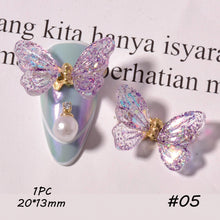 Load image into Gallery viewer, Nail Art Butterfly Jewelry Symphony Aurora Sequin Butterfly Nail Decoration Jewelry Manicure Accessories
