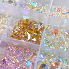 Load image into Gallery viewer, Nail Art Ice Transparent Heart Diamond Rectangular Bottom Pink Crystal Aurora Nail Jewelry Manicure Accessories
