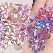 Load image into Gallery viewer, Nail Art Shaped Mixed Flat Bottom Diamond Shiny Symphony Aurora Ice Transparent Nail Diamond Jewelry Manicure Art Accessories
