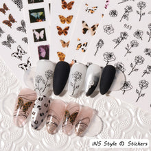 Load image into Gallery viewer, Leopard Butterfly Nail Art Sticker Decoration Waterproof Durable Adhesive Nail Stickers Manicure Accessories
