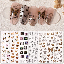 Load image into Gallery viewer, Leopard Butterfly Nail Art Sticker Decoration Waterproof Durable Adhesive Nail Stickers Manicure Accessories
