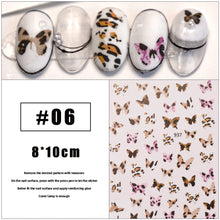 Load image into Gallery viewer, Leopard Butterfly Nail Art Sticker Decoration Waterproof Durable Adhesive Nail Stickers Manicure Accessories

