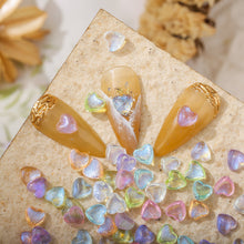 Load image into Gallery viewer, 100pcs 6mm Nail Art Gilt Small Peach Heart Jewelry Glossy Glitter Flat Bottom Resin Love Nail Jewelry Decoration
