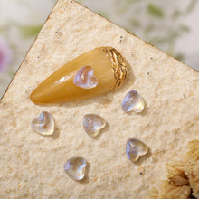 Load image into Gallery viewer, 100pcs 6mm Nail Art Gilt Small Peach Heart Jewelry Glossy Glitter Flat Bottom Resin Love Nail Jewelry Decoration
