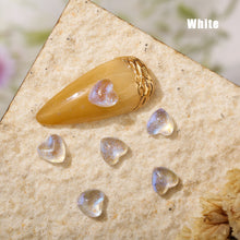 Load image into Gallery viewer, 100pcs 6mm Nail Art Gilt Small Peach Heart Jewelry Glossy Glitter Flat Bottom Resin Love Nail Jewelry Decoration
