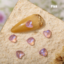 Load image into Gallery viewer, 100pcs 6mm Nail Art Gilt Small Peach Heart Jewelry Glossy Glitter Flat Bottom Resin Love Nail Jewelry Decoration
