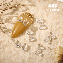 Load image into Gallery viewer, 100pcs Nail Art Transparent Bow Jewelry Resin Glossy Love Simple Nail Jewelry Nail Art Decoration Manicure Accessories
