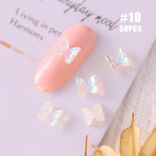 Load image into Gallery viewer, 50pcs Nail Art Butterfly Jewelry Three-dimensional Aurora Symphony Butterfly Jewelry Versatile Nail Decoration Manicure Accessories
