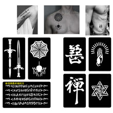 Load image into Gallery viewer, A4 Hollow Adhesive Tattoo Template Sticker Semi-permanent Small Tattoo Body Hand-painted Art Paste Painting
