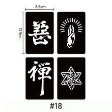 Load image into Gallery viewer, A4 Hollow Adhesive Tattoo Template Sticker Semi-permanent Small Tattoo Body Hand-painted Art Paste Painting
