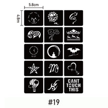 Load image into Gallery viewer, A4 Hollow Adhesive Tattoo Template Sticker Semi-permanent Small Tattoo Body Hand-painted Art Paste Painting
