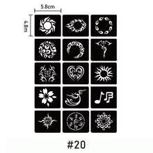 Load image into Gallery viewer, A4 Hollow Adhesive Tattoo Template Sticker Semi-permanent Small Tattoo Body Hand-painted Art Paste Painting
