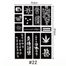 Load image into Gallery viewer, A4 Hollow Adhesive Tattoo Template Sticker Semi-permanent Small Tattoo Body Hand-painted Art Paste Painting
