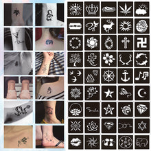 Load image into Gallery viewer, 5.5*5.5cm Small Pattern Tattoo Template Body Painting Self-adhesive Tattoo Template Two-layer Hollow Tattoo Template

