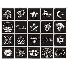 Load image into Gallery viewer, 5.5*5.5cm Small Pattern Tattoo Template Body Painting Self-adhesive Tattoo Template Two-layer Hollow Tattoo Template
