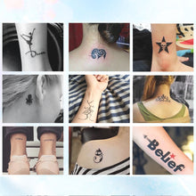 Load image into Gallery viewer, 5.5*5.5cm Small Pattern Tattoo Template Body Painting Self-adhesive Tattoo Template Two-layer Hollow Tattoo Template
