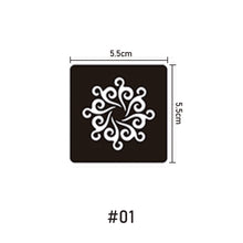 Load image into Gallery viewer, 5.5*5.5cm Small Pattern Tattoo Template Body Painting Self-adhesive Tattoo Template Two-layer Hollow Tattoo Template
