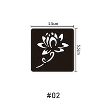 Load image into Gallery viewer, 5.5*5.5cm Small Pattern Tattoo Template Body Painting Self-adhesive Tattoo Template Two-layer Hollow Tattoo Template
