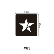 Load image into Gallery viewer, 5.5*5.5cm Small Pattern Tattoo Template Body Painting Self-adhesive Tattoo Template Two-layer Hollow Tattoo Template
