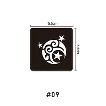 Load image into Gallery viewer, 5.5*5.5cm Small Pattern Tattoo Template Body Painting Self-adhesive Tattoo Template Two-layer Hollow Tattoo Template
