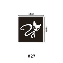 Load image into Gallery viewer, 5.5*5.5cm Small Pattern Tattoo Template Body Painting Self-adhesive Tattoo Template Two-layer Hollow Tattoo Template

