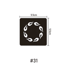 Load image into Gallery viewer, 5.5*5.5cm Small Pattern Tattoo Template Body Painting Self-adhesive Tattoo Template Two-layer Hollow Tattoo Template
