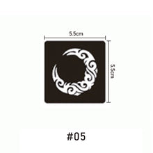 Load image into Gallery viewer, 5.5*5.5cm Small Tattoo Template Body Painting Self-adhesive Tattoo Template Semi-permanent Two-layer Hollow Tattoo Template
