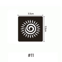 Load image into Gallery viewer, 5.5*5.5cm Small Tattoo Template Body Painting Self-adhesive Tattoo Template Semi-permanent Two-layer Hollow Tattoo Template
