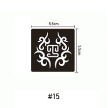 Load image into Gallery viewer, 5.5*5.5cm Small Tattoo Template Body Painting Self-adhesive Tattoo Template Semi-permanent Two-layer Hollow Tattoo Template
