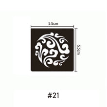 Load image into Gallery viewer, 5.5*5.5cm Small Tattoo Template Body Painting Self-adhesive Tattoo Template Semi-permanent Two-layer Hollow Tattoo Template
