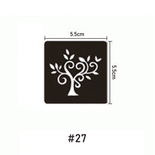 Load image into Gallery viewer, 5.5*5.5cm Small Tattoo Template Body Painting Self-adhesive Tattoo Template Semi-permanent Two-layer Hollow Tattoo Template
