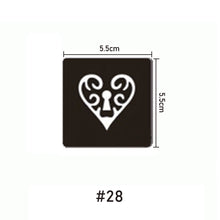 Load image into Gallery viewer, 5.5*5.5cm Small Tattoo Template Body Painting Self-adhesive Tattoo Template Semi-permanent Two-layer Hollow Tattoo Template
