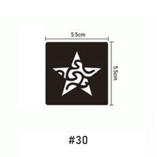 Load image into Gallery viewer, 5.5*5.5cm Small Tattoo Template Body Painting Self-adhesive Tattoo Template Semi-permanent Two-layer Hollow Tattoo Template
