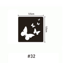 Load image into Gallery viewer, 5.5*5.5cm Small Tattoo Template Body Painting Self-adhesive Tattoo Template Semi-permanent Two-layer Hollow Tattoo Template
