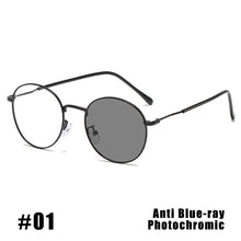 Load image into Gallery viewer, Retro Color Changing Anti-blue Light Glasses Fashion Metal Frame Flat Glasses Outdoor Activities Sunglasses For Men Women
